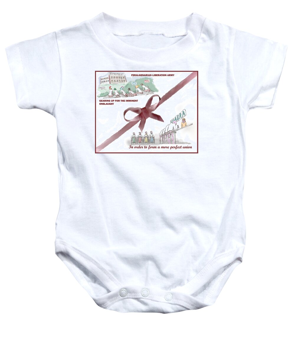  Baby Onesie featuring the digital art Page 41 Feral Coots by R Allen Swezey