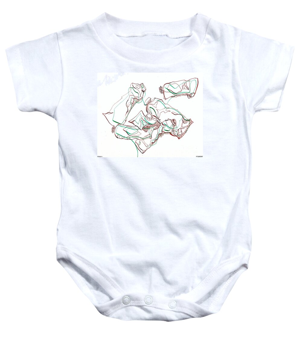 Drawing Baby Onesie featuring the drawing Paint Tubes circa 1981 by Lizi Beard-Ward