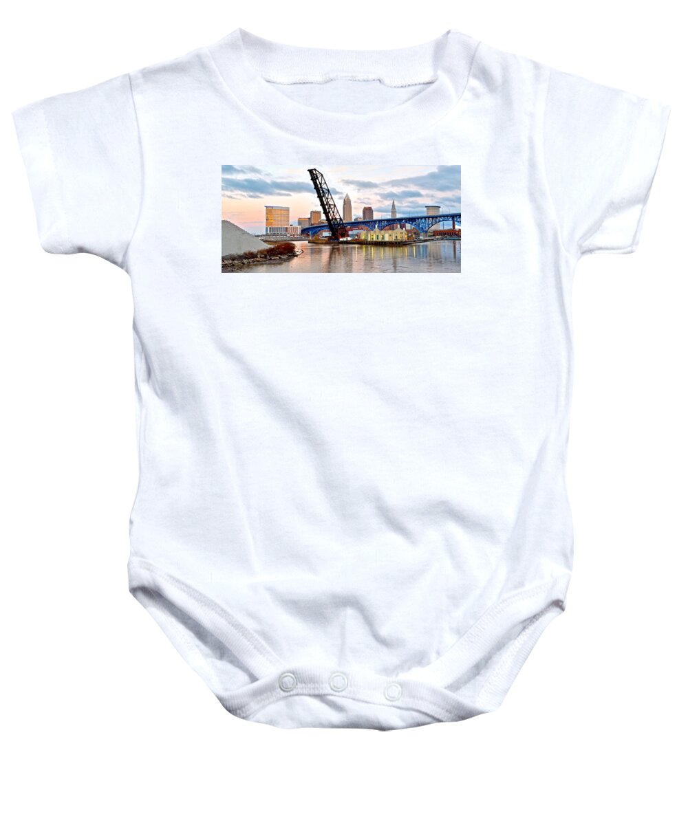 Downtown Baby Onesie featuring the photograph Panoramic Sunset by Frozen in Time Fine Art Photography
