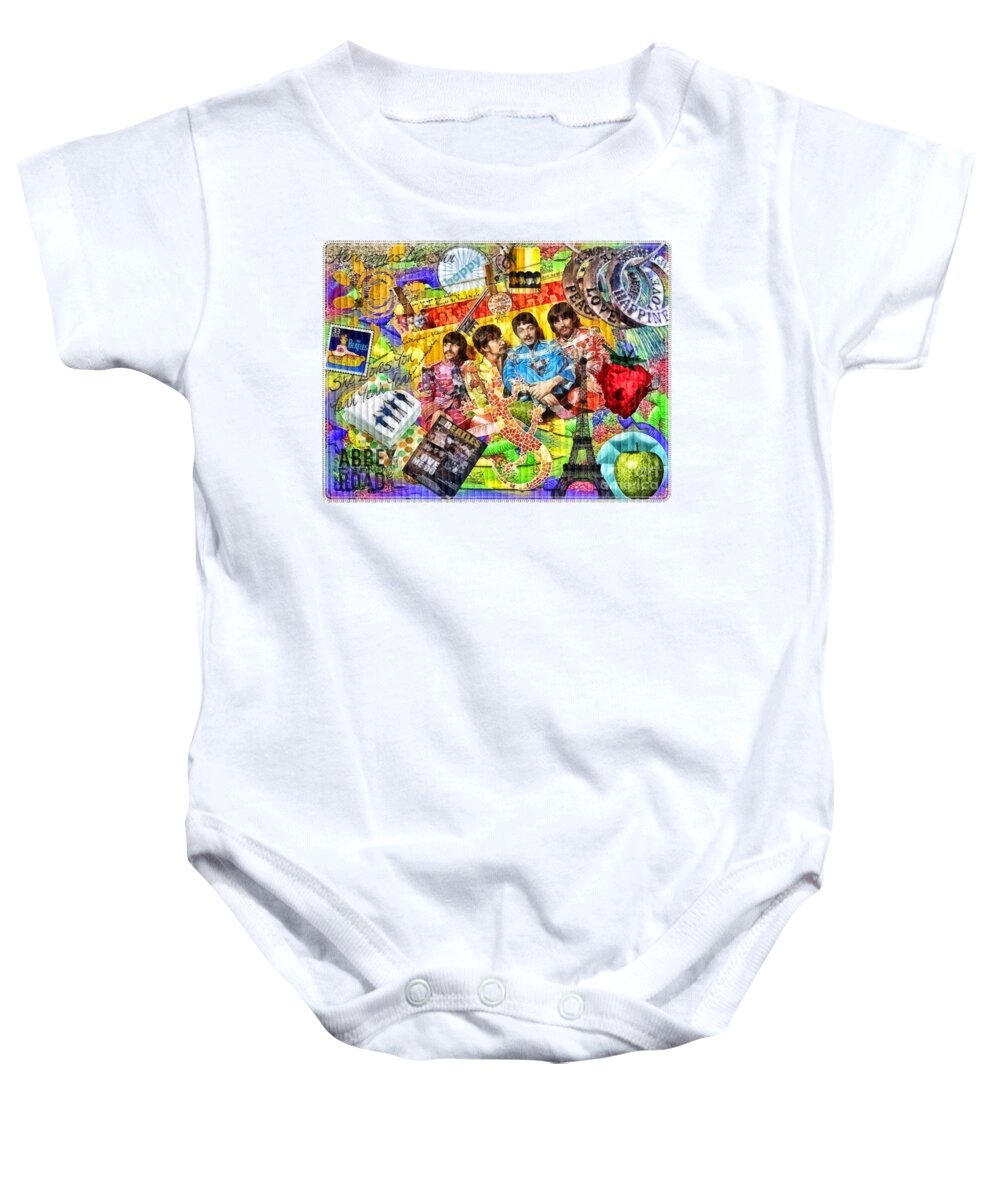 Pepperland Baby Onesie featuring the painting Pepperland by Mo T