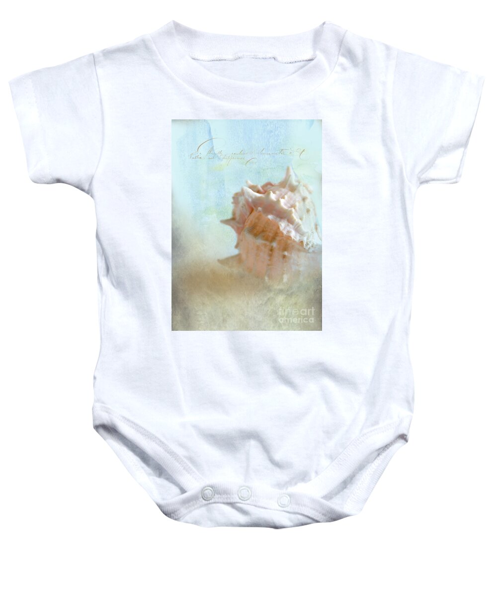 Sea Shell Baby Onesie featuring the photograph Pink Murex Seashell by Betty LaRue