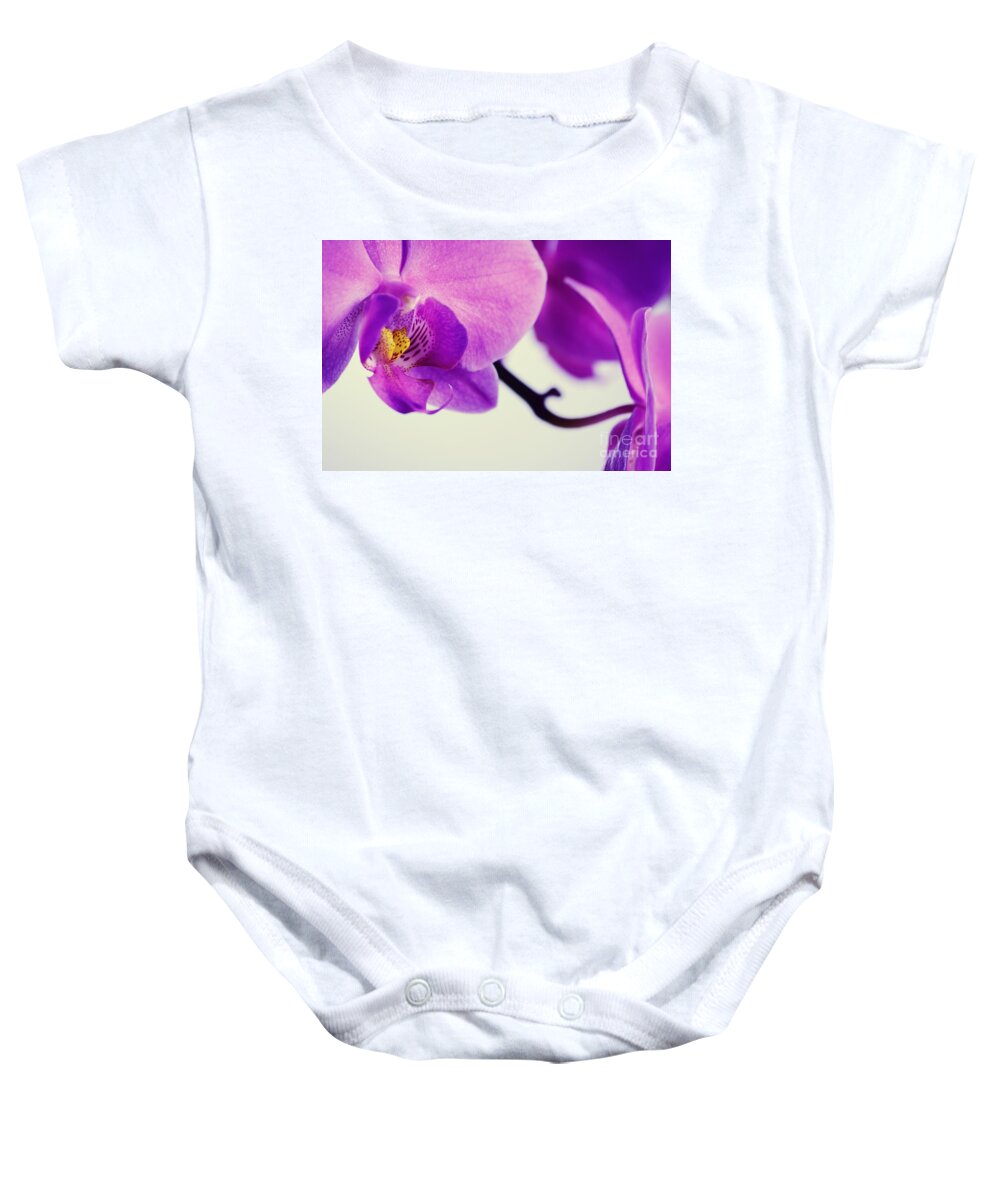 Orchids Baby Onesie featuring the photograph Pink Orchids Close-Up by Sabine Jacobs