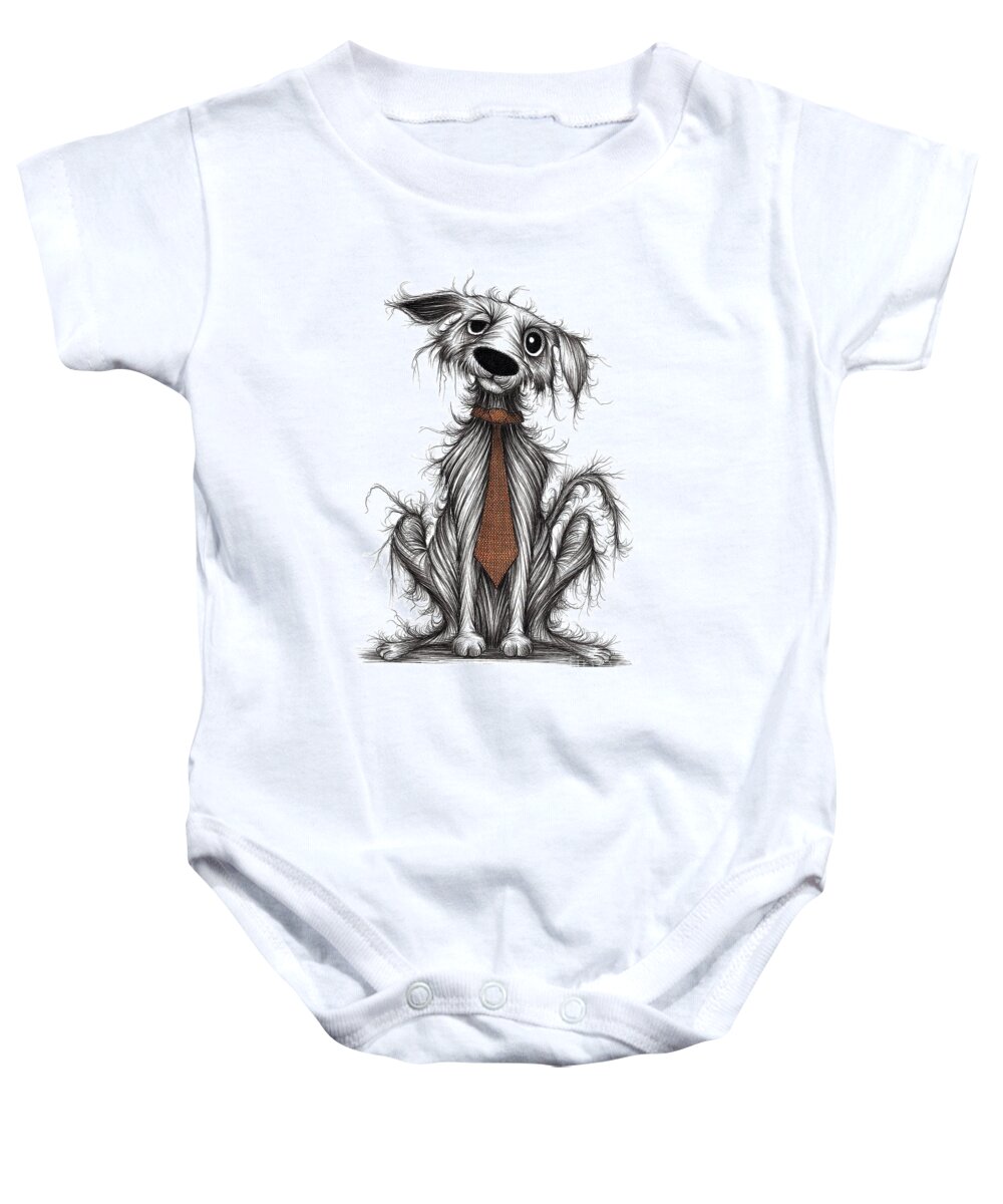 Dapper Dog Baby Onesie featuring the drawing Posh dog by Keith Mills