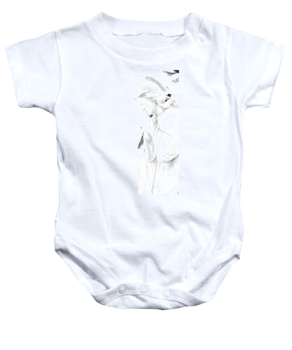 Statuary Baby Onesie featuring the photograph Pray by Linda Shafer