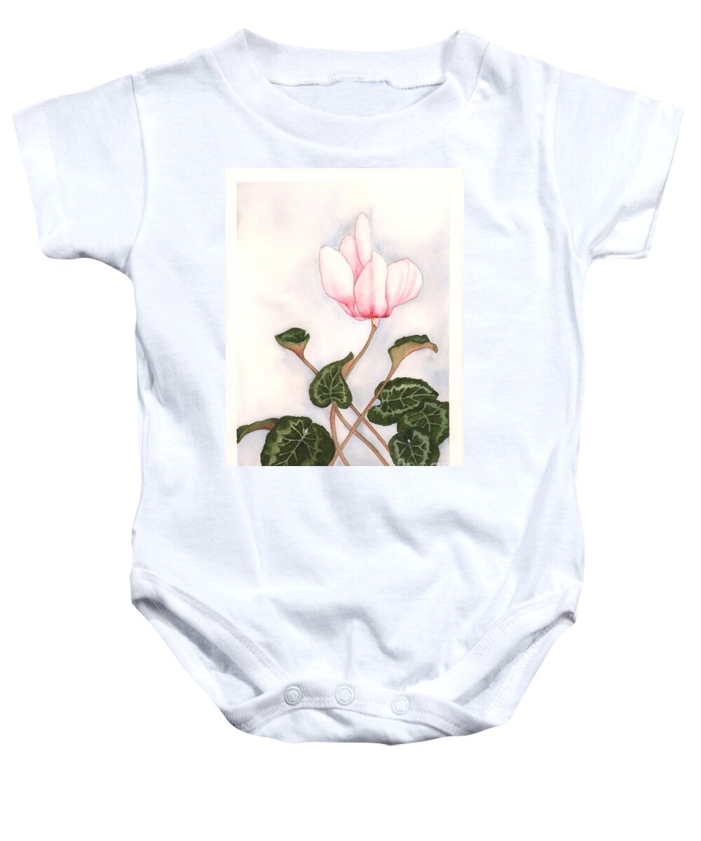 Cyclamen Baby Onesie featuring the painting Proud Mary by Hilda Wagner