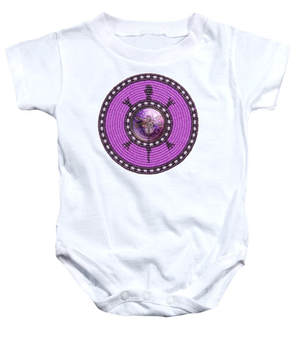 Dragonfly Baby Onesie featuring the digital art Purple Dragonfly by Douglas Limon