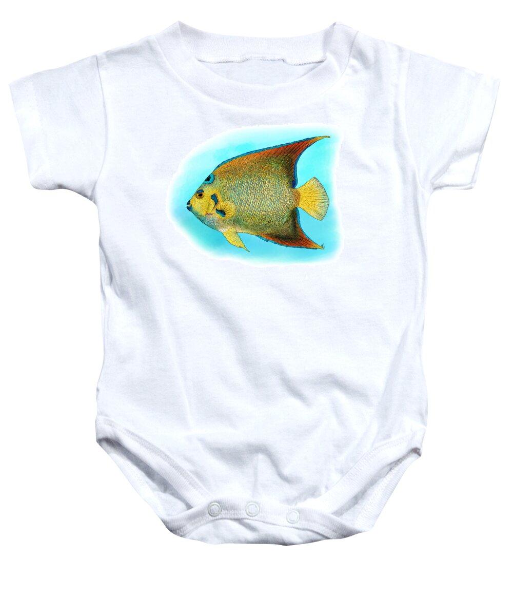 Illustration Baby Onesie featuring the photograph Queen Angelfish by Roger Hall