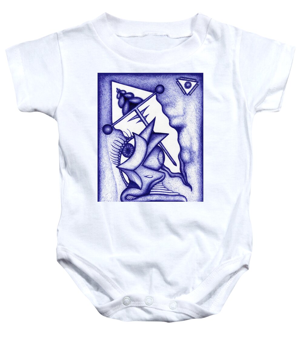 Ripple Baby Onesie featuring the drawing Ripple by Carl Hunter