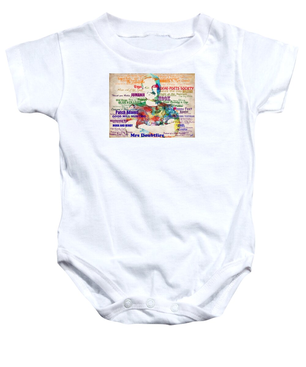 Robin Williams Tribute Baby Onesie featuring the digital art Robin Williams Tribute by Patricia Lintner