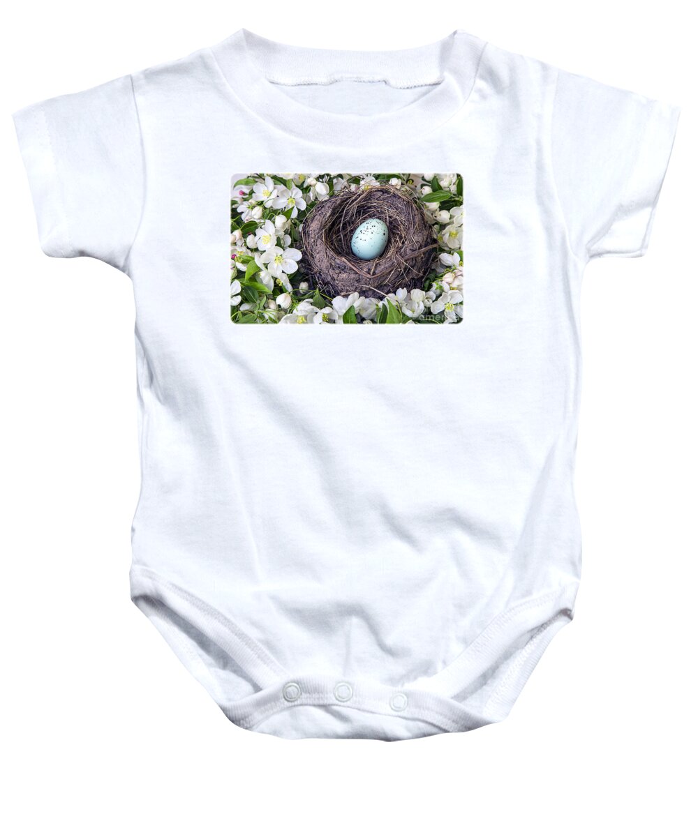 Apple Baby Onesie featuring the photograph Robin's Nest by Edward Fielding