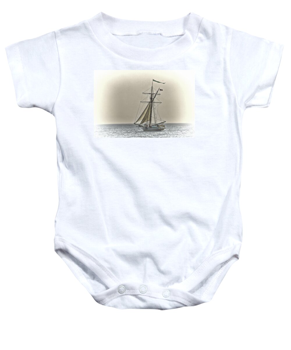 Antique Baby Onesie featuring the photograph Sailing Off by Jack R Perry