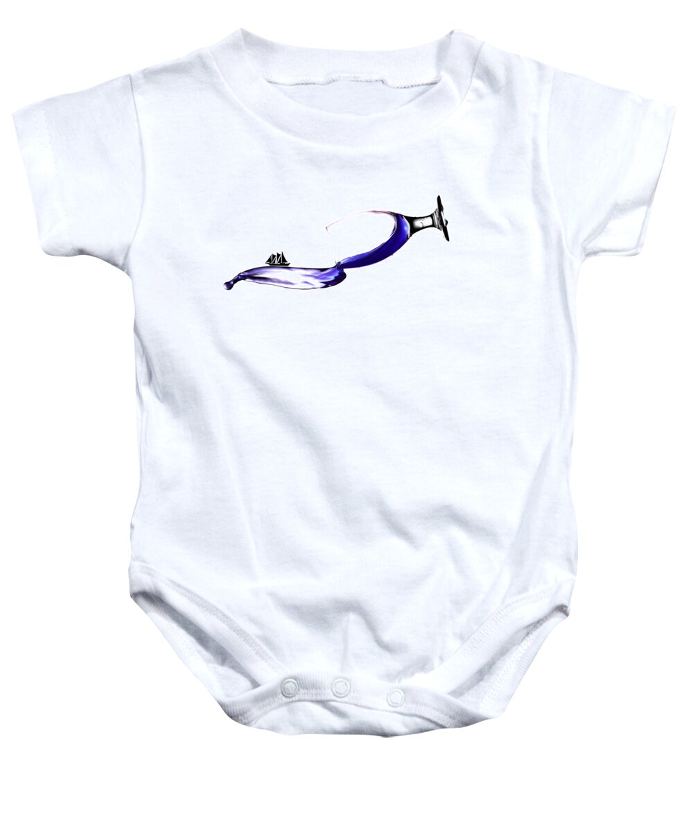 Whimsy Baby Onesie featuring the photograph Sailing on splashing martini by Paul Ge