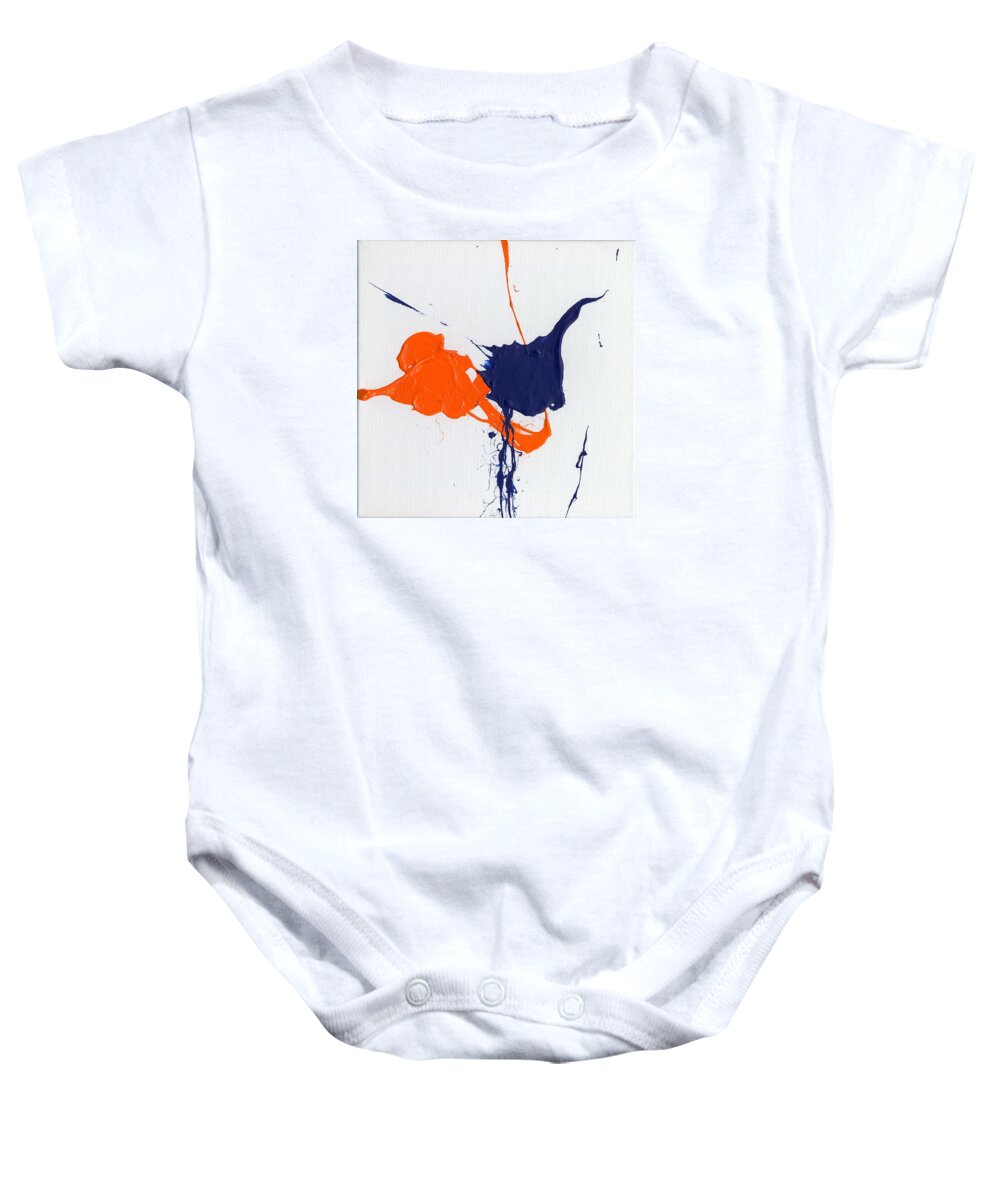 Orange Baby Onesie featuring the painting School Colors by Phil Strang