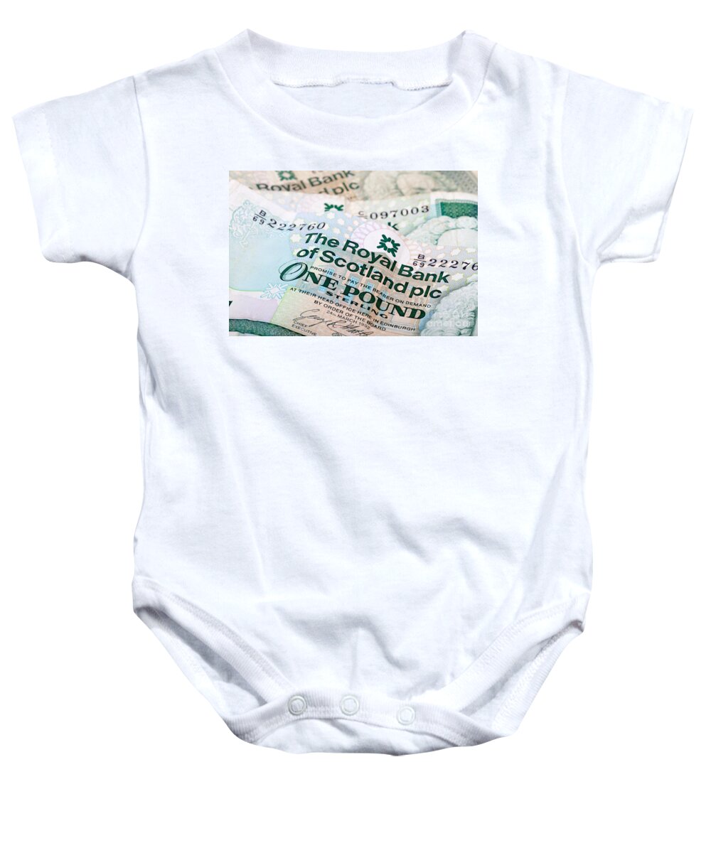 Scottish Baby Onesie featuring the photograph Scottish Pound Notes by Diane Macdonald