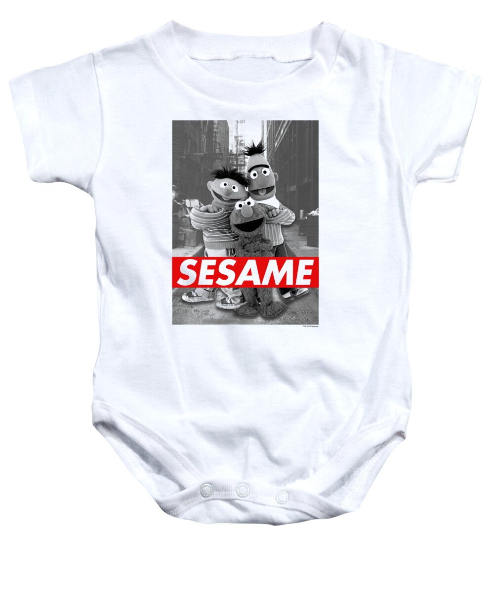  Baby Onesie featuring the digital art Sesame Street - Sesame by Brand A