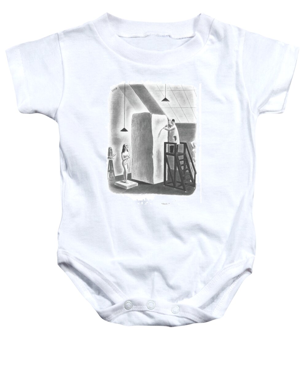 110050 Rta Richard Taylor Baby Onesie featuring the drawing Smile by Richard Taylor