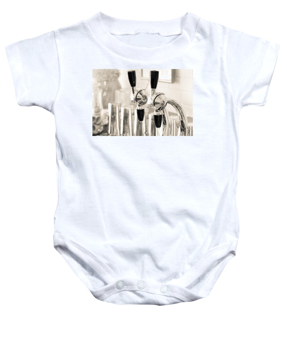 Antique Baby Onesie featuring the photograph Soda Fountain Nozzles by Alexey Stiop