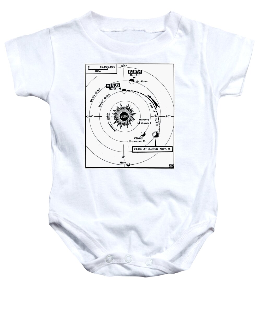 1966 Baby Onesie featuring the photograph Space: Venus 3, 1966 by Granger