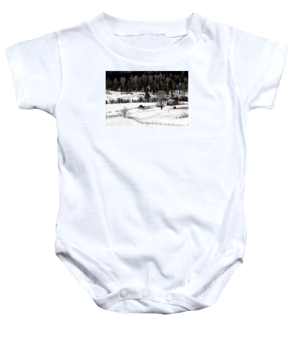 Ranch Baby Onesie featuring the photograph Spring Horizon by Ed Hall