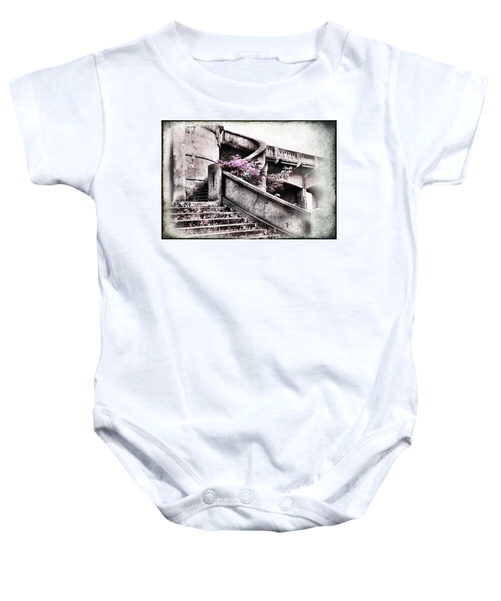 Coos Bay Baby Onesie featuring the photograph Stairway to Highway by Sally Bauer