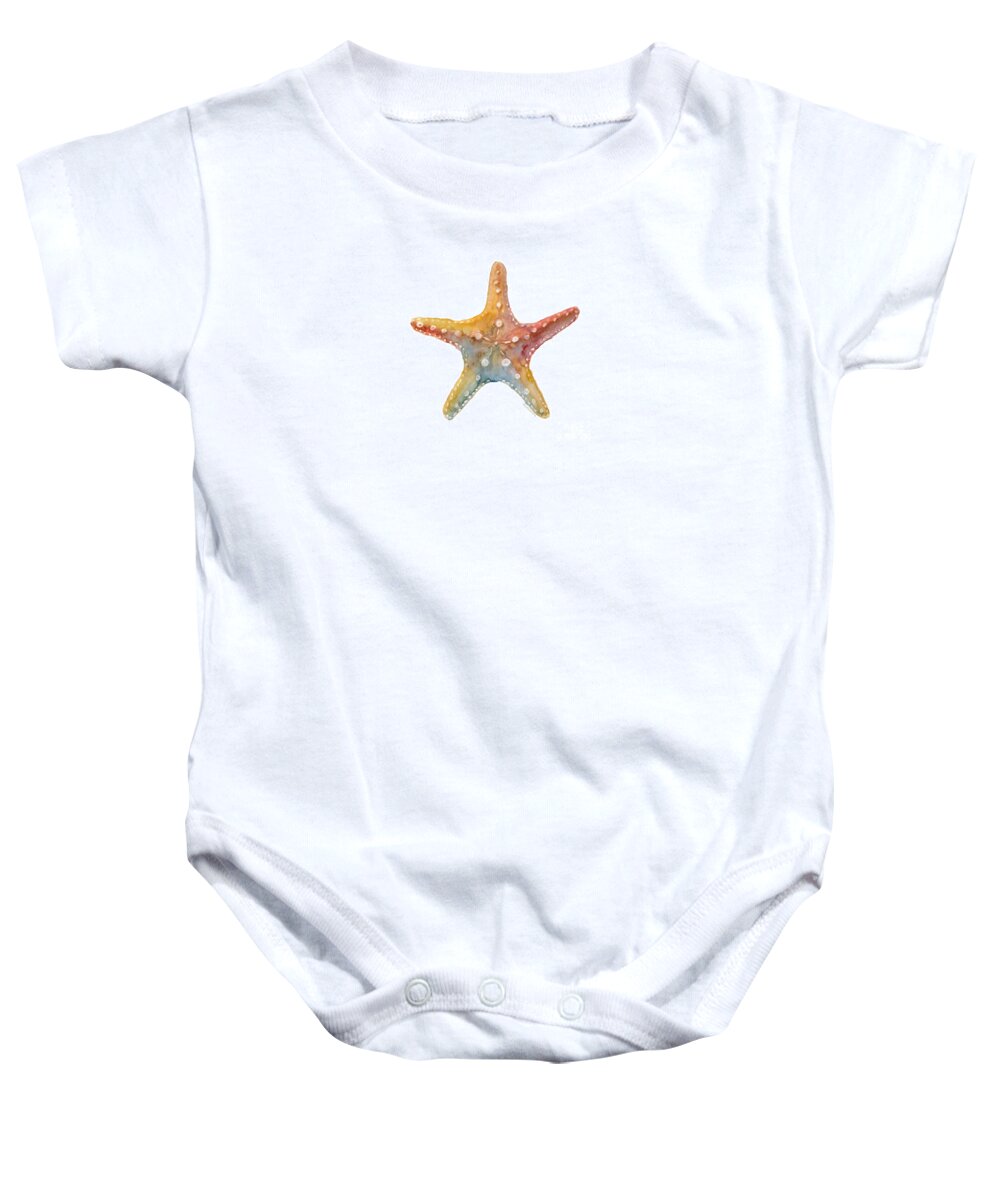 #faatoppicks Baby Onesie featuring the painting Starfish by Amy Kirkpatrick