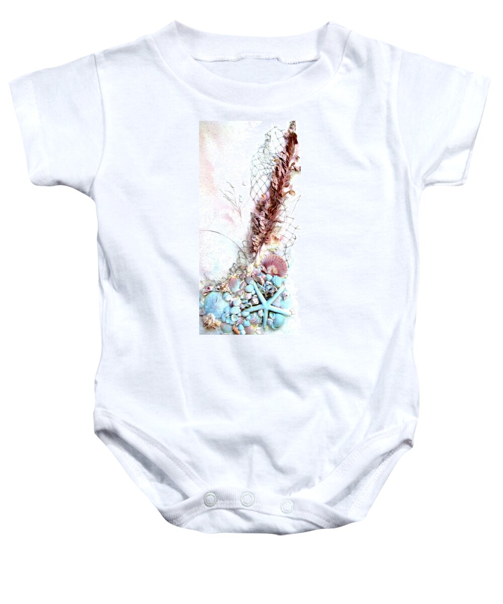Print Baby Onesie featuring the mixed media Starfish Is The Star by Ashley Goforth