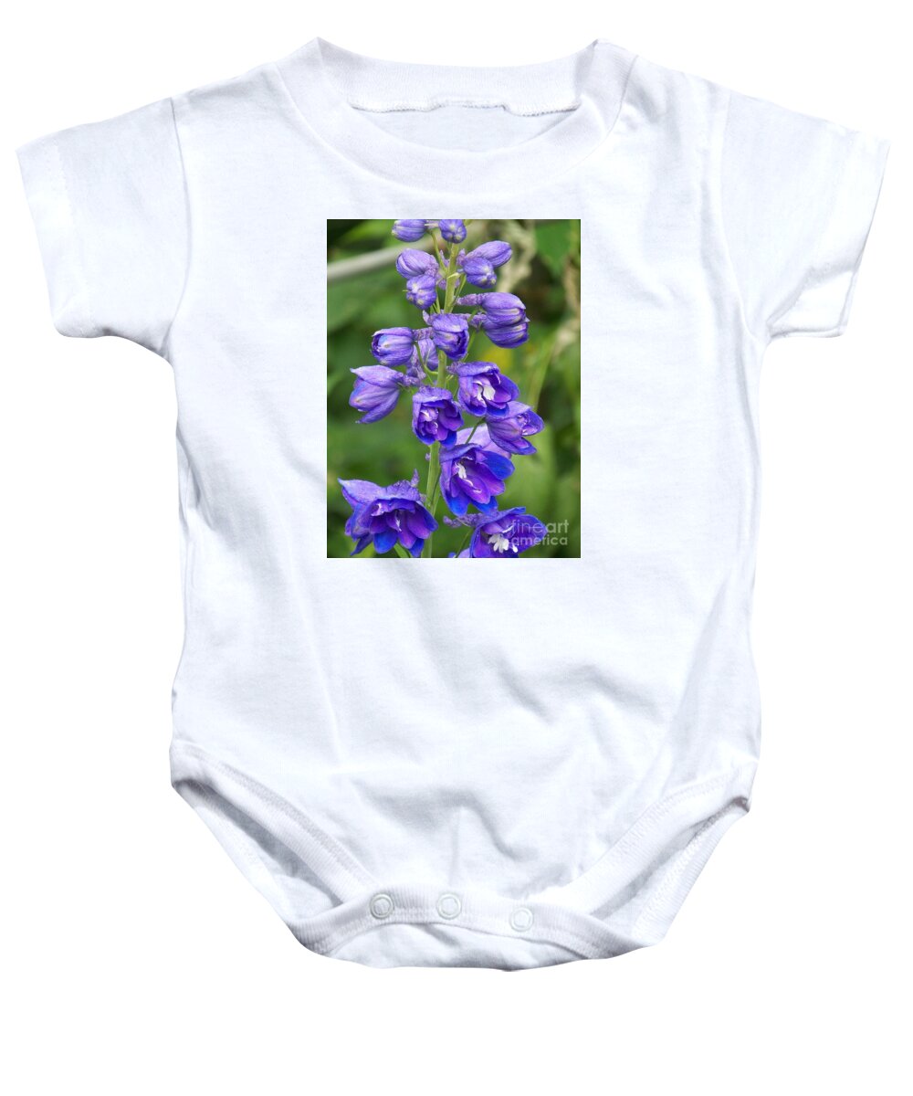 Blue Flower Baby Onesie featuring the photograph Blue Flowers by Eunice Miller