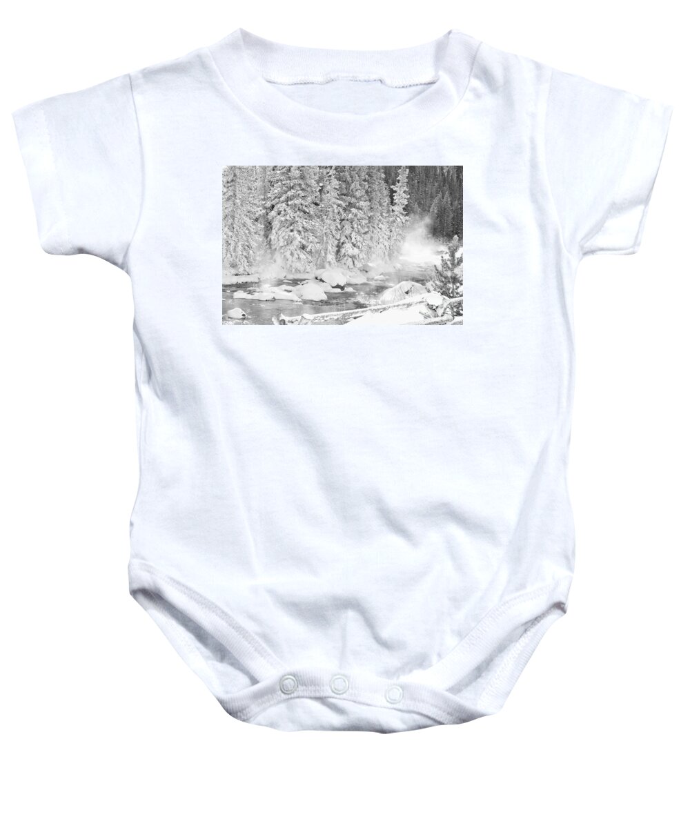 Taylor River Baby Onesie featuring the photograph Taylor River Frost by Kelly Black