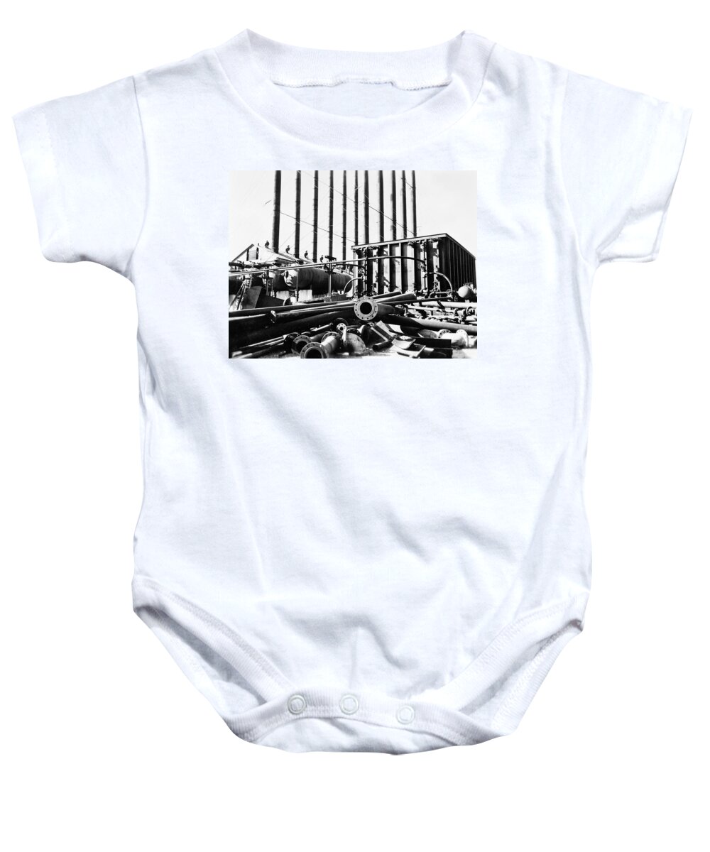 1942 Baby Onesie featuring the photograph Texas Refinery, 1942 by Granger