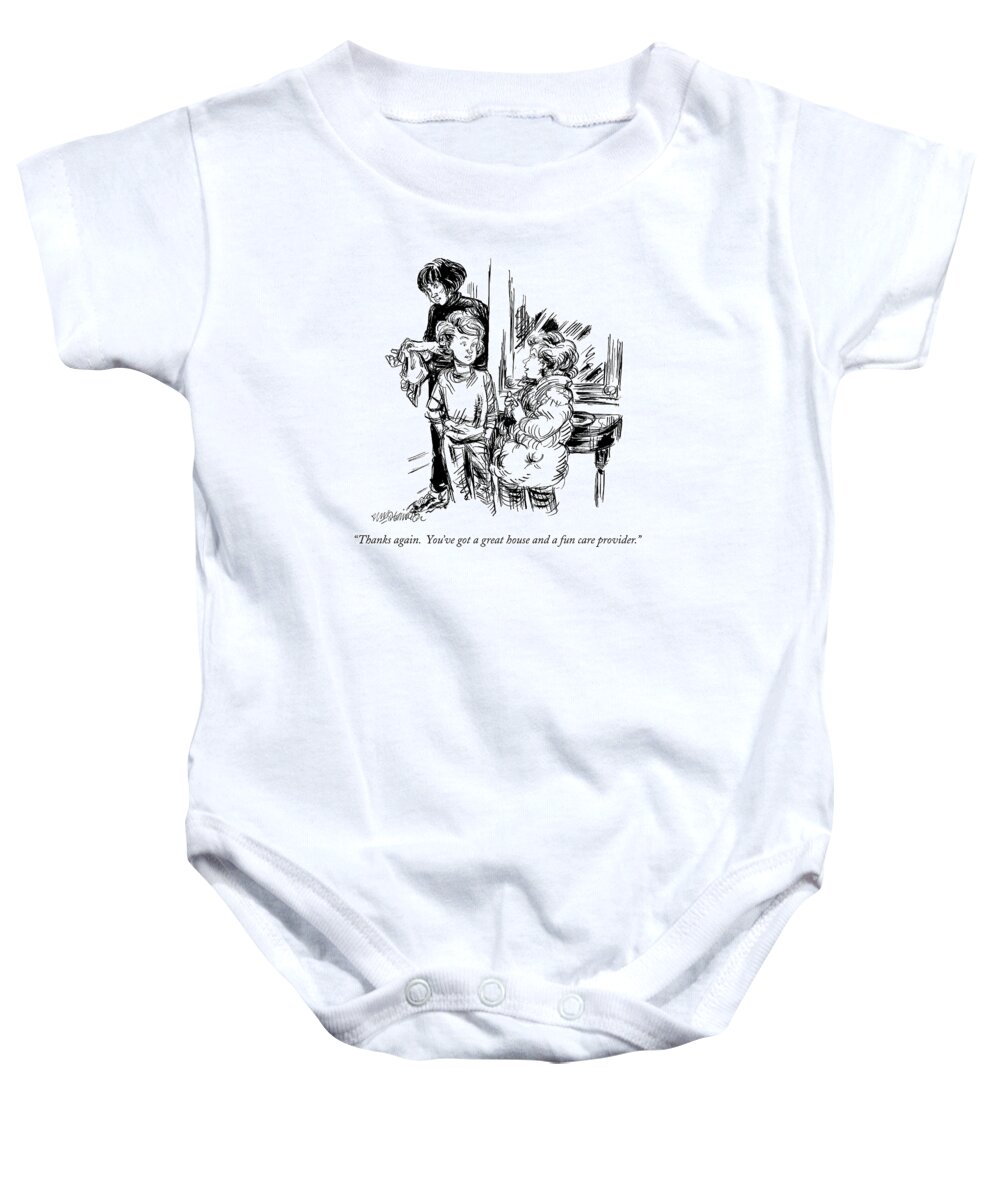 Servants-governesses Baby Onesie featuring the drawing Thanks Again. You've Got A Great House And A Fun by William Hamilton