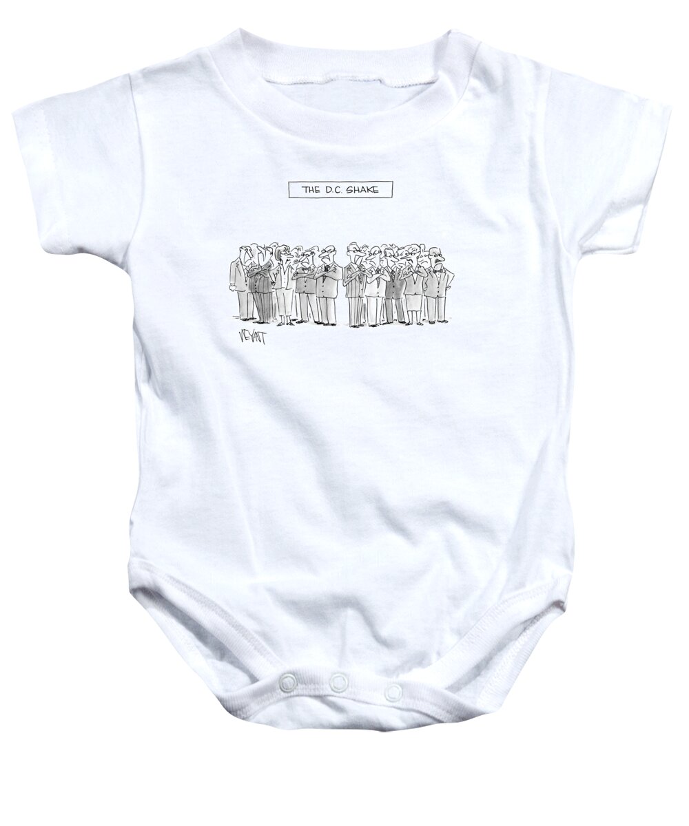 The D. C. Shake Baby Onesie featuring the drawing The D. C. Shake by Christopher Weyant