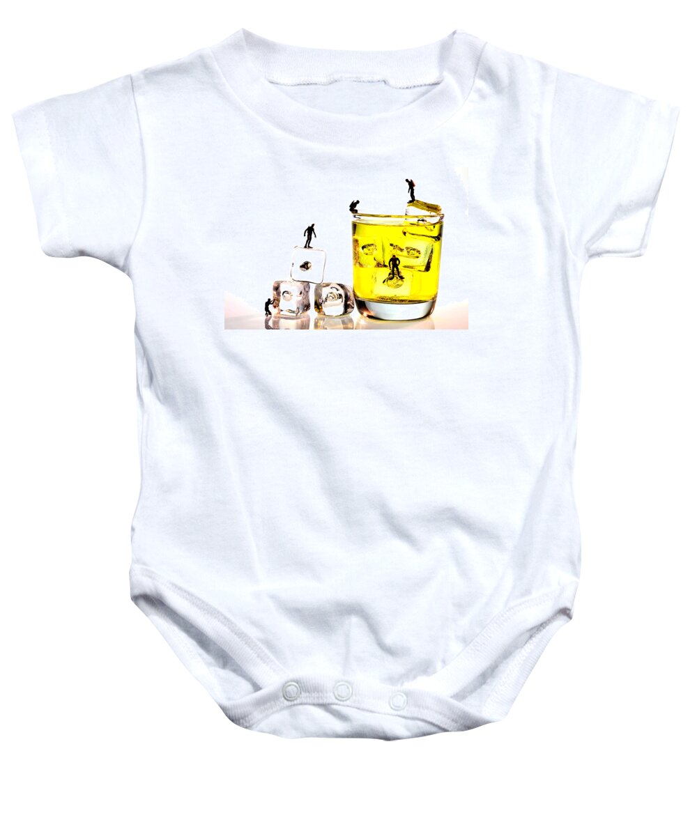 Ice Baby Onesie featuring the painting The diving little people on food by Paul Ge