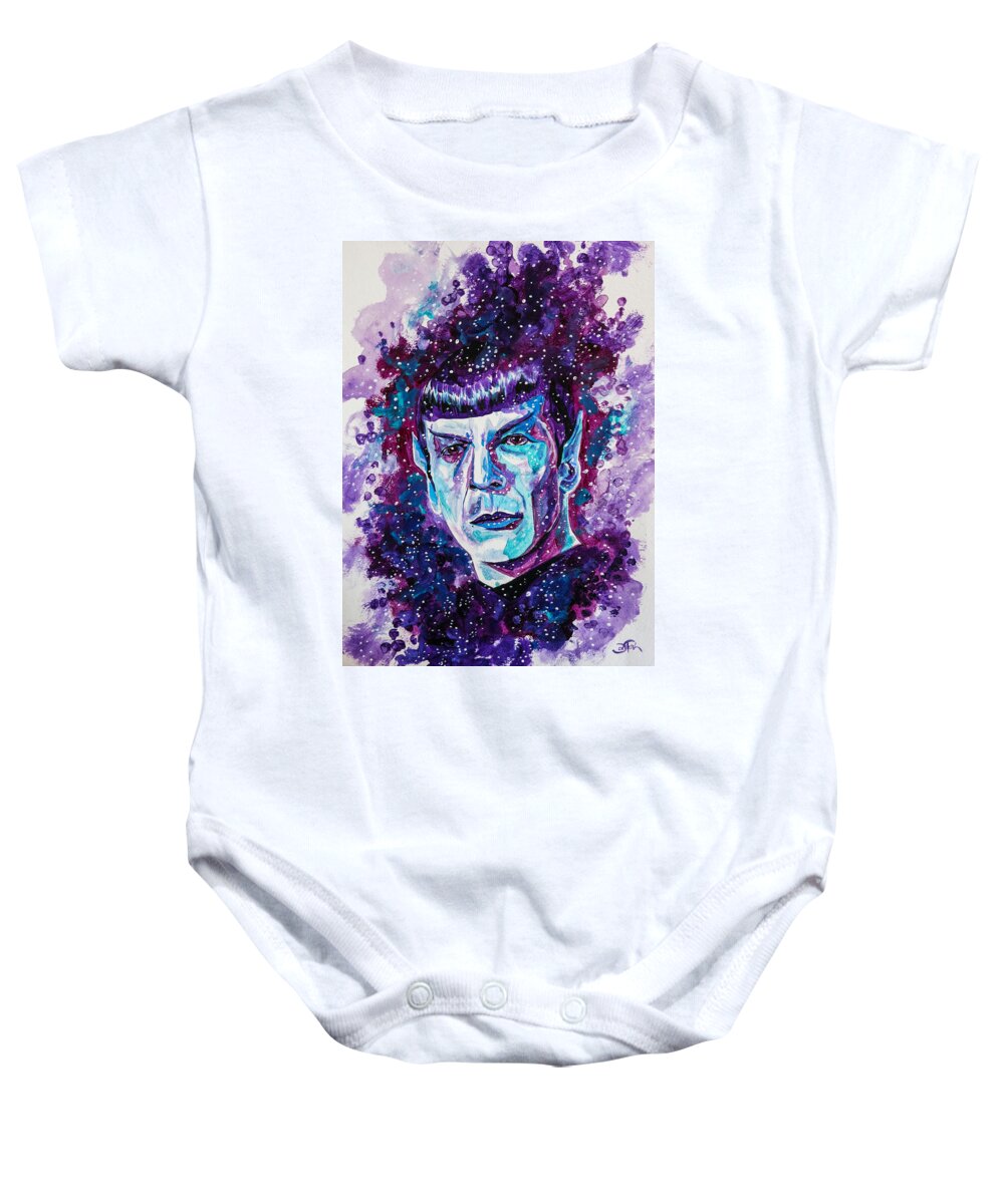 Portrait Baby Onesie featuring the painting The Final Frontier by Joel Tesch