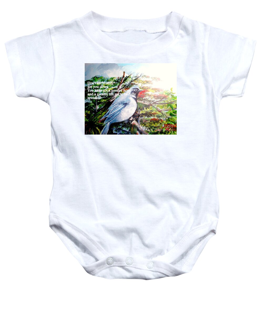 Bird Baby Onesie featuring the painting The Greater Hope And Life by Jason Sentuf