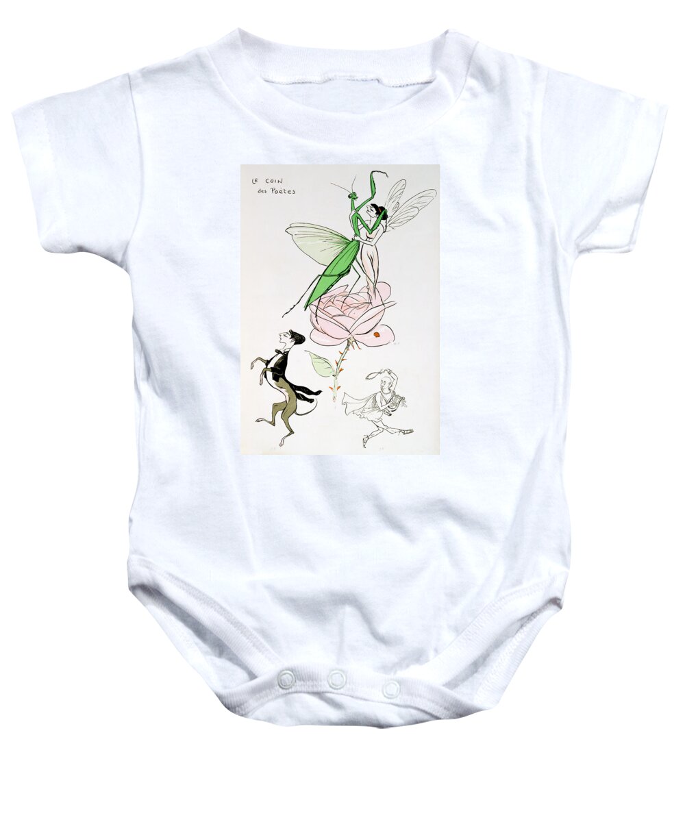 Le Coin Des Poetes Baby Onesie featuring the painting The Poets Corner by Sem