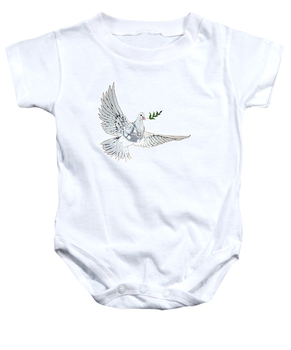 Banksy Baby Onesie featuring the photograph The Target by Munir Alawi