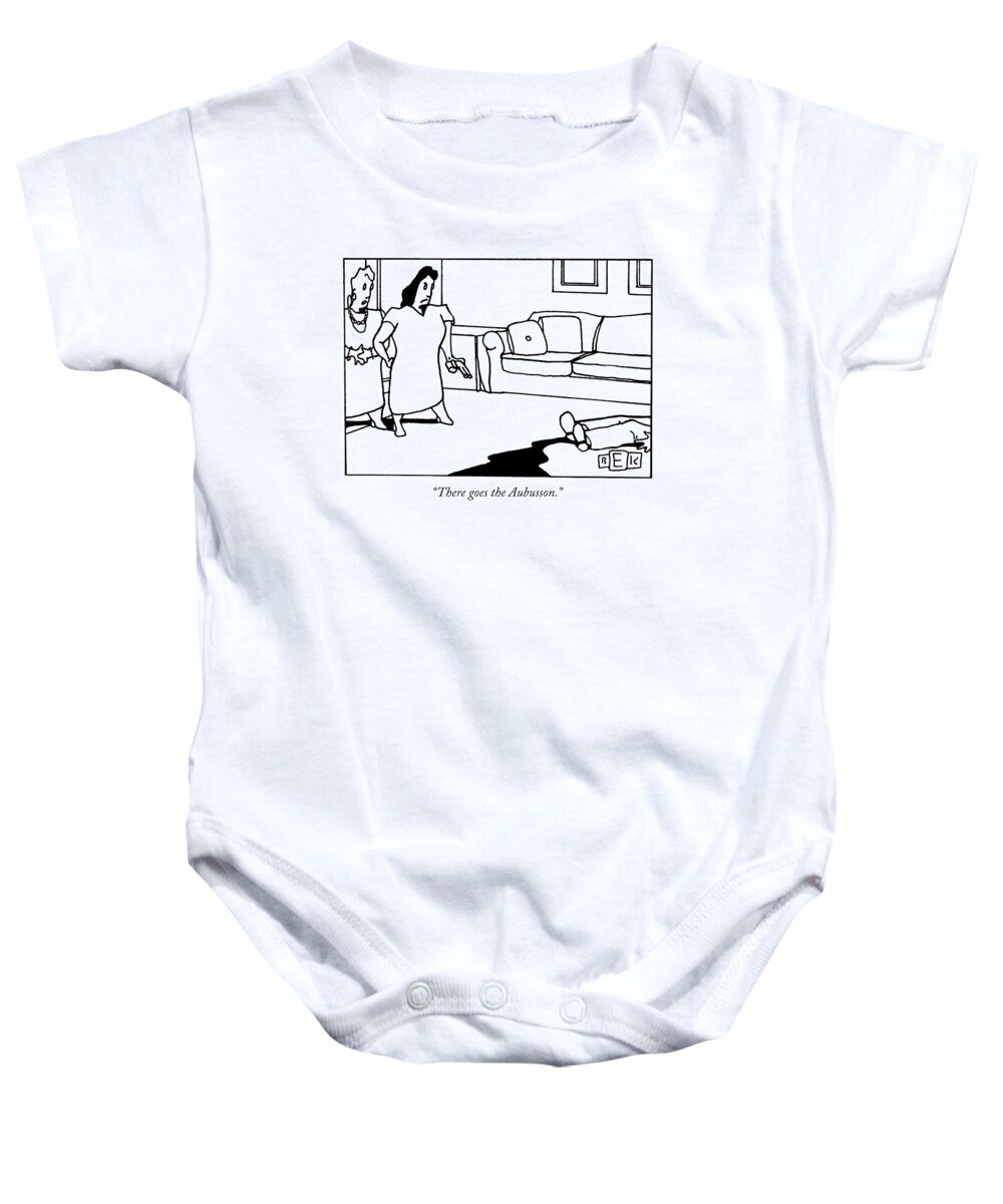 Death Baby Onesie featuring the drawing There Goes The Aubusson by Bruce Eric Kaplan