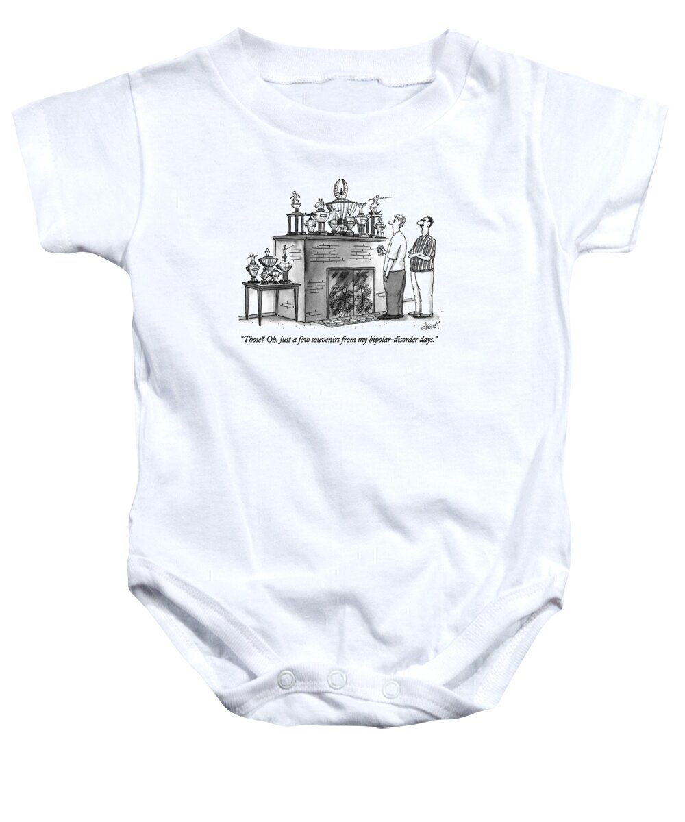 Men Baby Onesie featuring the drawing Those? Oh, Just A Few Souvenirs by Tom Cheney