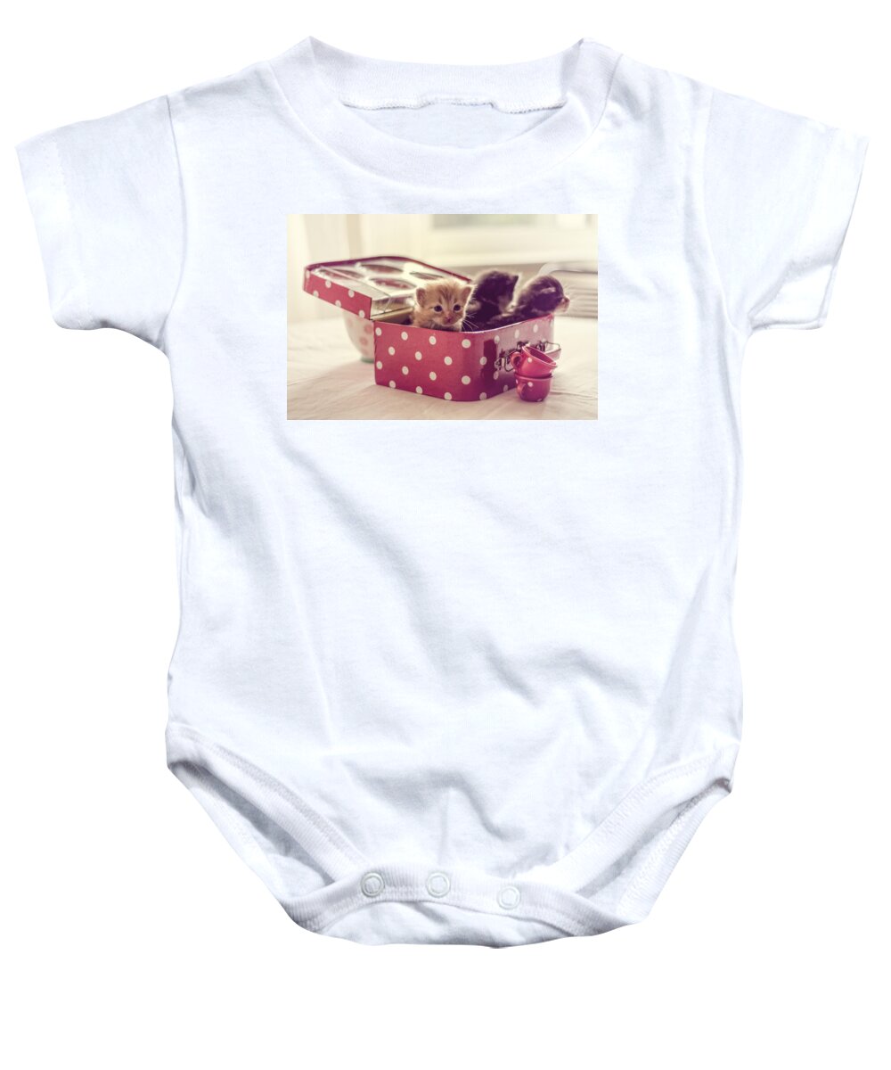Two Baby Onesie featuring the photograph Three for Tea by Spikey Mouse Photography