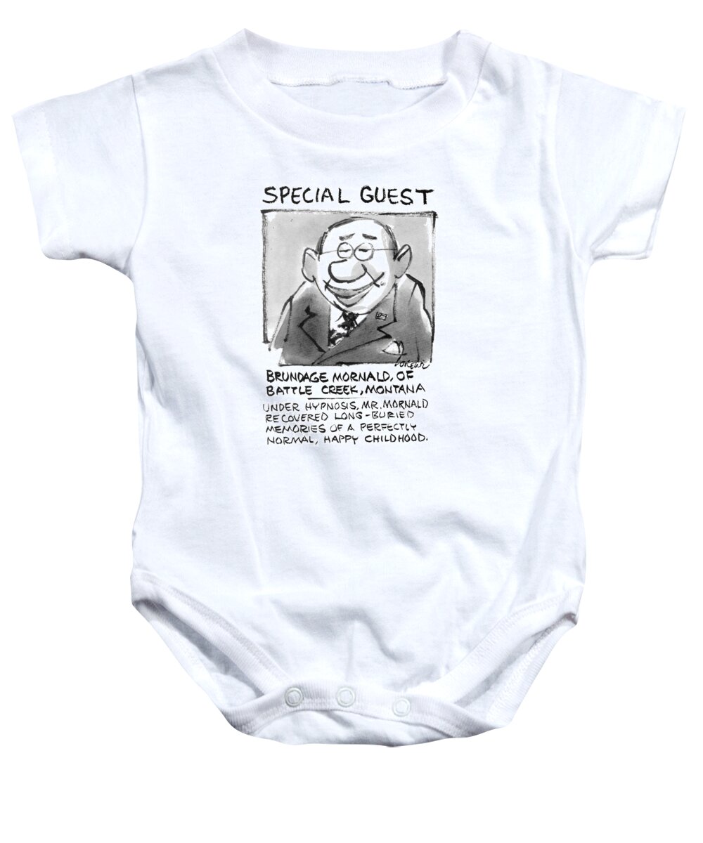 Today's Special Guest
Brundage Mornald Baby Onesie featuring the drawing Today's Special Guest
Brundage Mornald by Lee Lorenz