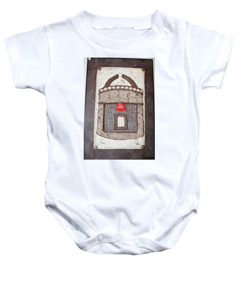 Mixed Media Baby Onesie featuring the painting Toma by Karen Buford