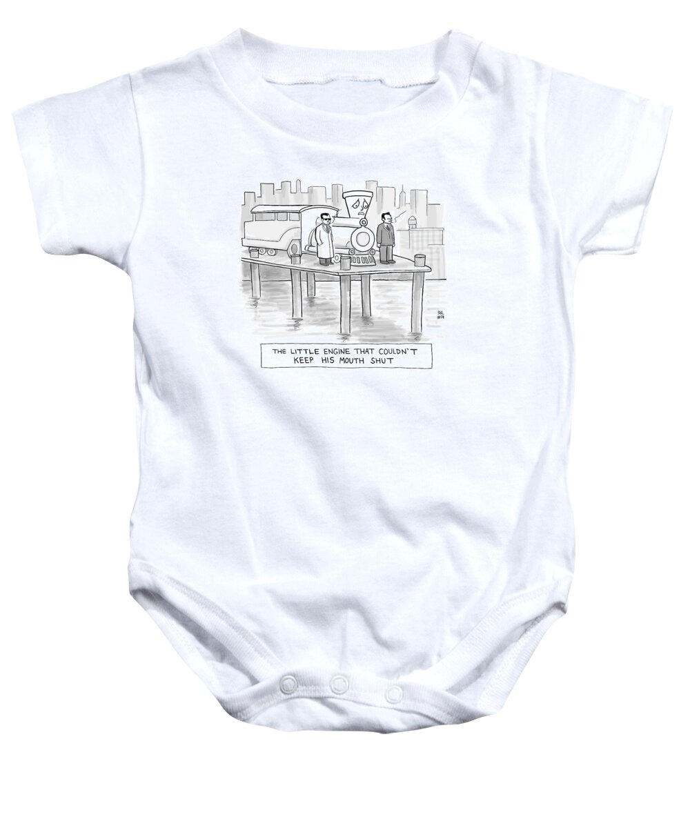Captionless The Little Engine That Could Baby Onesie featuring the drawing Two Mobsters Stand With A Scared Looking Cartoon by Paul Noth