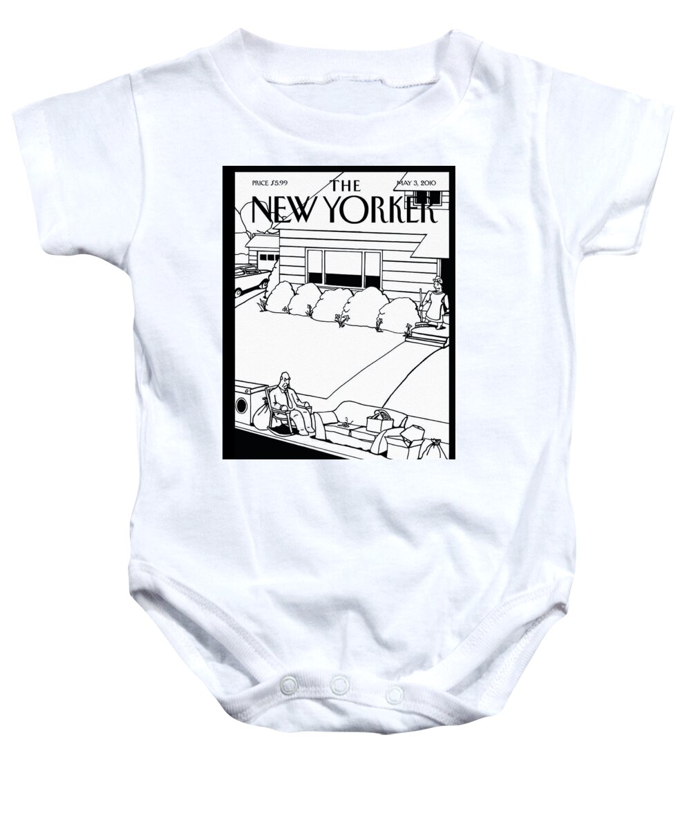 Garbage Baby Onesie featuring the painting Spring Cleaning by Bruce Eric Kaplan
