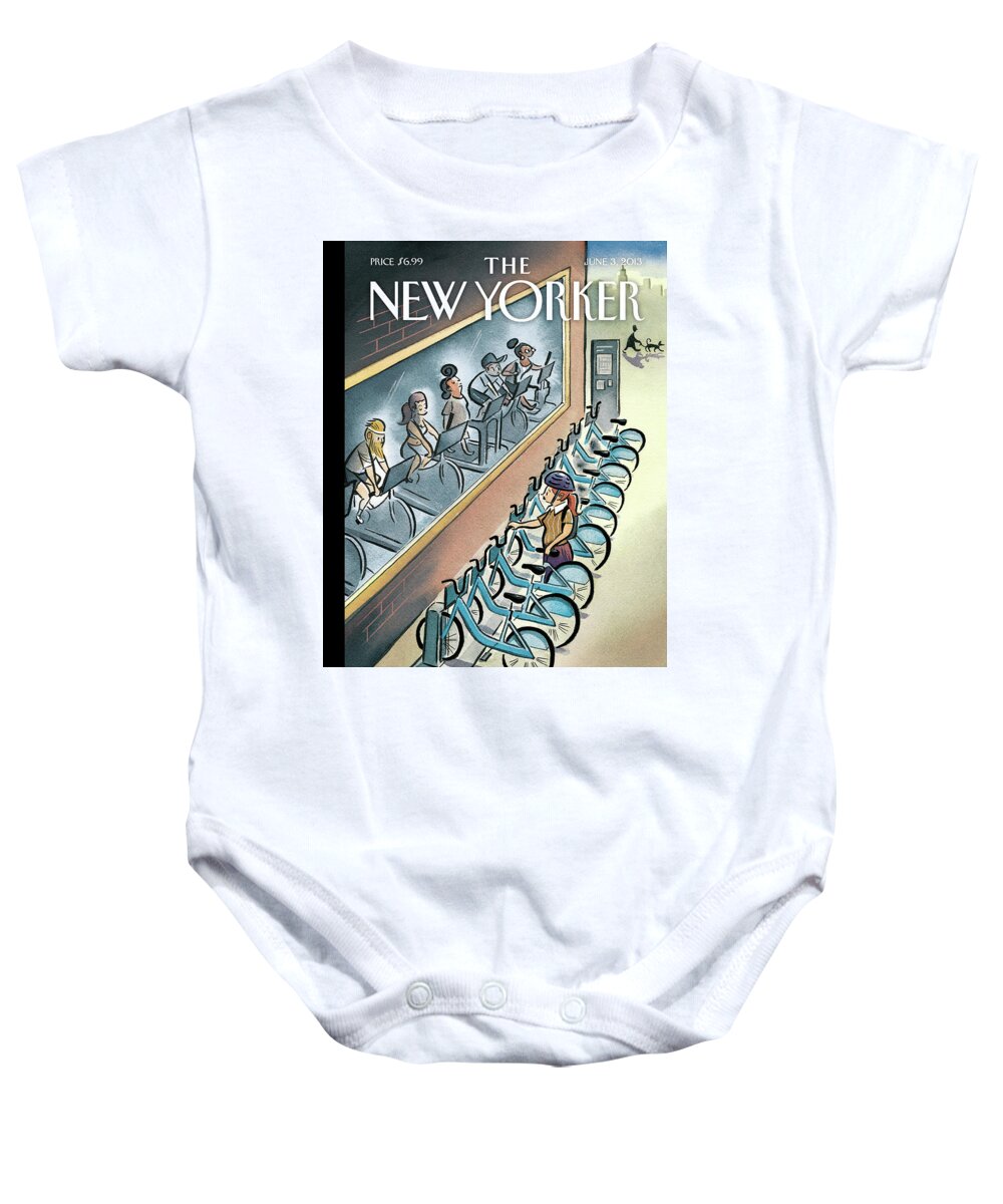 Workout Baby Onesie featuring the painting Urban Cycles by Marcellus Hall