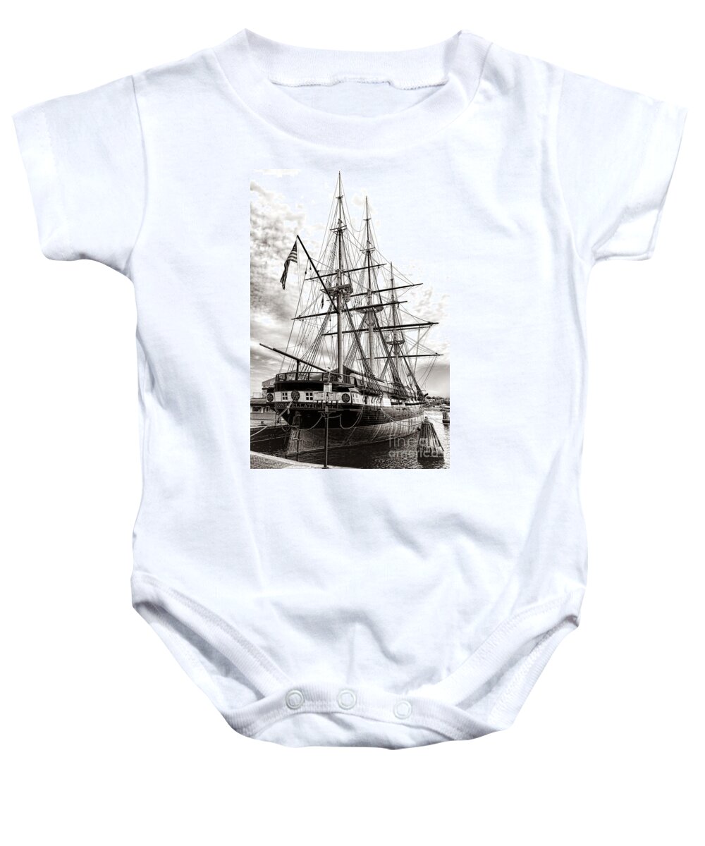 Uss Baby Onesie featuring the photograph USS Constellation by Olivier Le Queinec