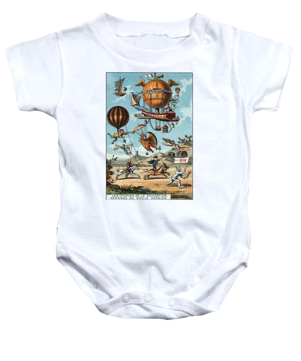 Technology Baby Onesie featuring the photograph Utopian Flying Machines 19th Century by Science Source