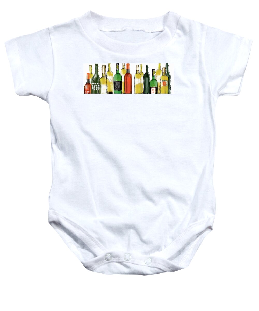 Abundance Baby Onesie featuring the photograph Various Wine Bottles by Ikon Ikon Images