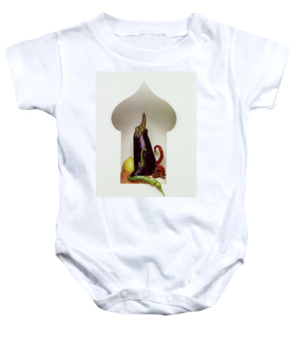 Studio Shot Baby Onesie featuring the photograph Vegetables In The Shape Of A Mosque by Fotiades