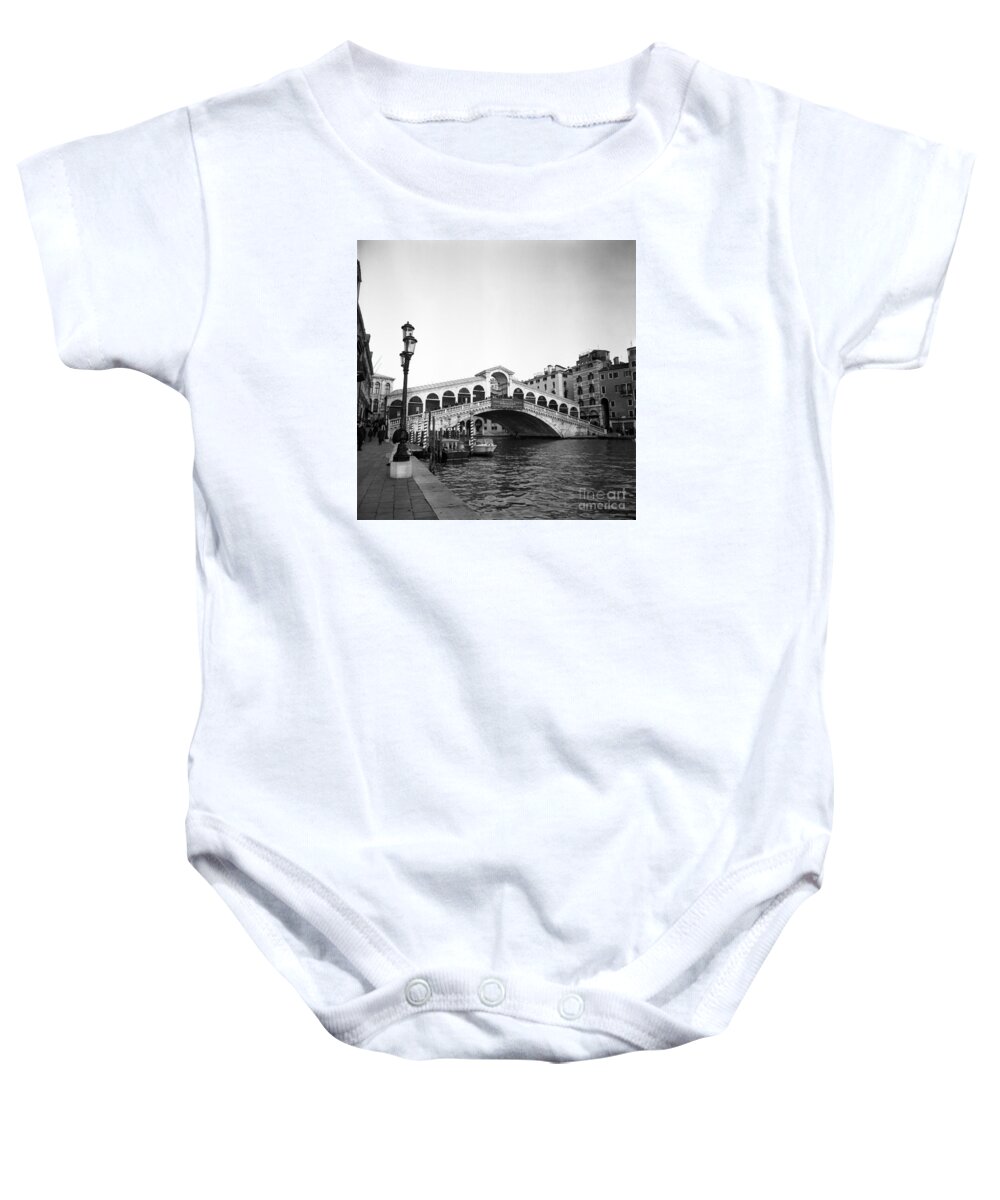 Venezia Baby Onesie featuring the photograph Venezia Rialto by Riccardo Mottola