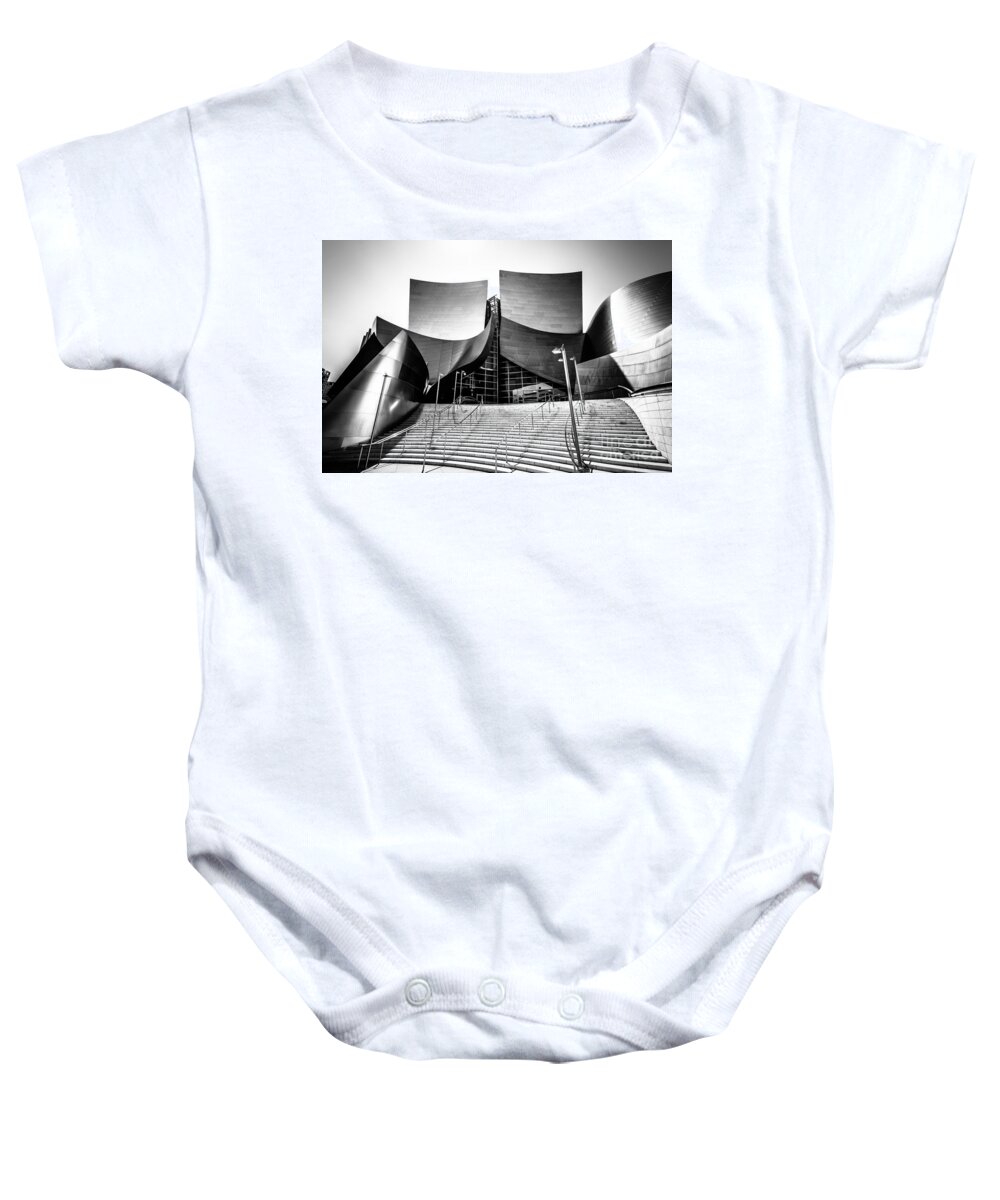 America Baby Onesie featuring the photograph Walt Disney Concert Hall in Black and White by Paul Velgos